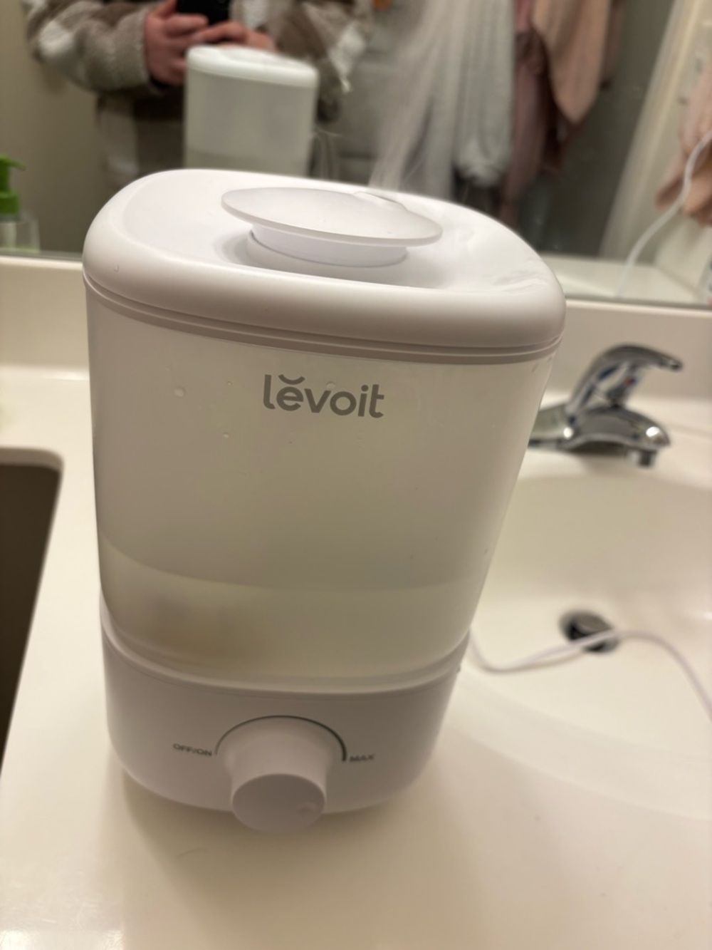 Levoit White Cool Mist Ultrasonic Humidifier - Quiet Home Humidifier